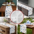 thumbnail image 6 of Blue Brown Coastal Short Table Runner 36 Inches Long,Nautical Summer Beach Sea Turtle Cotton Linen Table Runners Dresser Scarves,Tabletop Scarf Furniture Cover for Home Dinner Party Decor 13"x36", 6 of 8