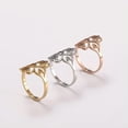 thumbnail image 3 of Women Vintage Filigree Flower Finger Rings Stainless Steel Ring Wedding Jewelry, 3 of 8