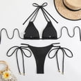 thumbnail image 7 of OSFVNOXV Halter Bikini Sets for Women Triangle Swimsuits Push Up Bikini Bra Soft Padded Backless Swim Top with G-String Thong, 7 of 7