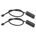 thumbnail image 4 of 2pcs PWM Fan Hub Splitter 4 Pin Black 1 to 5 Way Self Adhesive Fan Extension Splitter for 3 Pin 4 Pin Connectors, 4 of 5