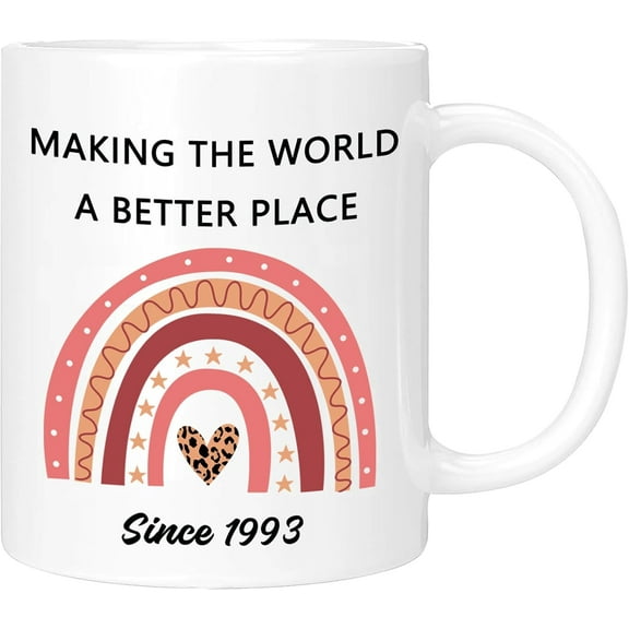32th Birthday Gifts Ideas, 32th Birthday Decorations for Her Him Women Men, 1993 Turning 32 Year Old Birthday Coffee Mug Cup, 11oz