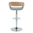thumbnail image 2 of Carson Carrington  Gavle Adjustable Bar Stool with Oval Footrest (Set of 2) Grey Fabric/White Washed Wood/Chrome Oval, 2 of 5
