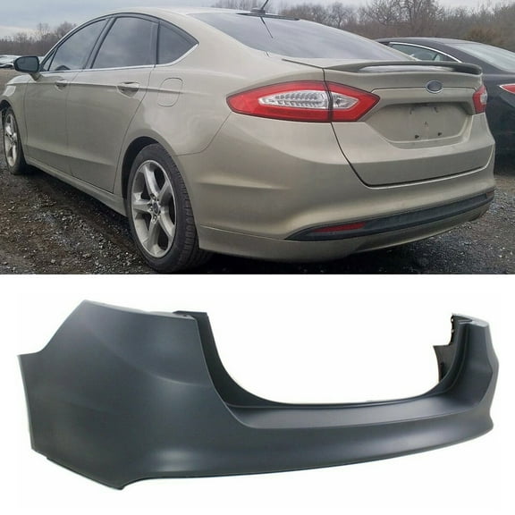 Unpainted Rear Bumper Fit for Ford Fusion 2013 2014 2015 2016 2017 2018 (without Parking Aid Sensor Holes)