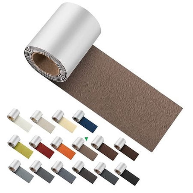 LNGOOR Ruban de Réparation en Cuir et en Vinyle 3x60 Pouces, Dos à Forte Adhérence, Kit de Réparation en Vinyle et Cuir Auto-Adhésif pour Siège d'Auto, Canapé, Meuble, Veste. Rouleau de Réparation en Cuir Reconstitué