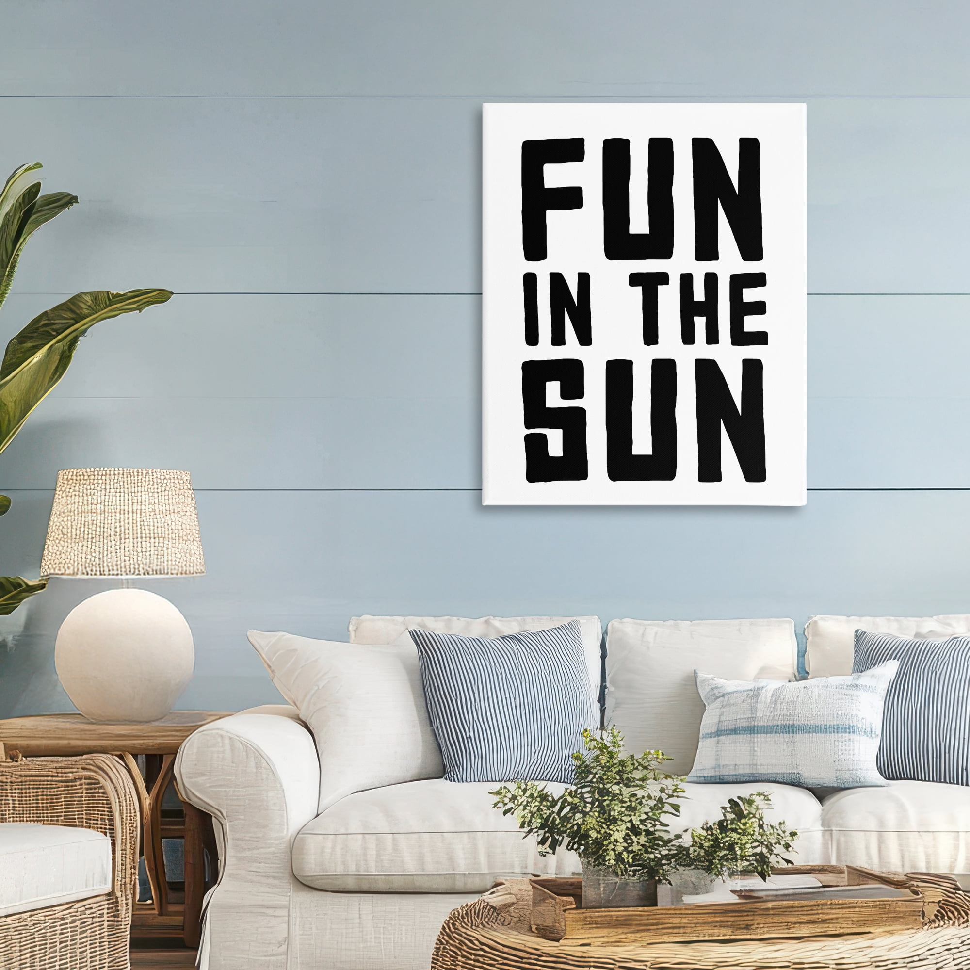 Fun In Sun Simple Sentiment Canvas Wall Art, design by Lettered and Lined