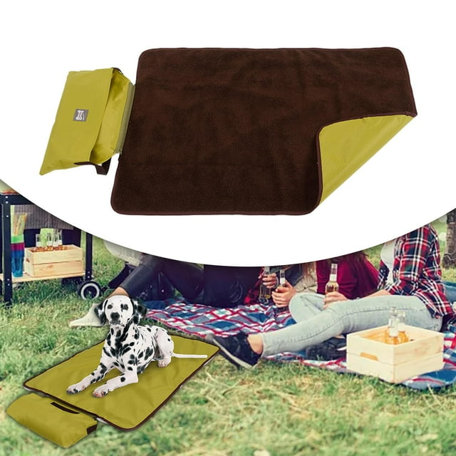 BELOVING Tapis pour Chien Lit pour Animaux Pliable Imperméable Couverture de Lit Lavable pour Chat Vert