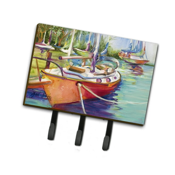 Carolines Treasures JMK1028TH68 Red Sailboat Leash or Key Holder Triple multicolor