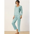 thumbnail image 2 of DARING DIVA Women's Long Sleeve Pullover Pajamas Sets XS Light Blue, 2 of 6
