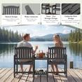 thumbnail image 5 of FUNDAZE All-Weather HDPE Double Patio Chair with 2-Tier Table & Umbrella Hole, Outdoor Conversation Set for Garden, Poolside, Balcony, Gray, 5 of 9