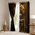 thumbnail image 3 of Feelyou Gold Lion Kids Black Out Curtains, Retro Western Warrior Curtains Pack of 2 (42x63 Each), Mystic Wildlife Animal Bedroom Curtains, Blackout Curtains Bedroom Decor, 3 of 6