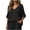 Black, variant on Womens 3/4 Sleeve V Neck Shirts Solid Color Side Slit Blouses High Low Loose Fit Tunic Tops Fall Casual Comfy Tops Beige M