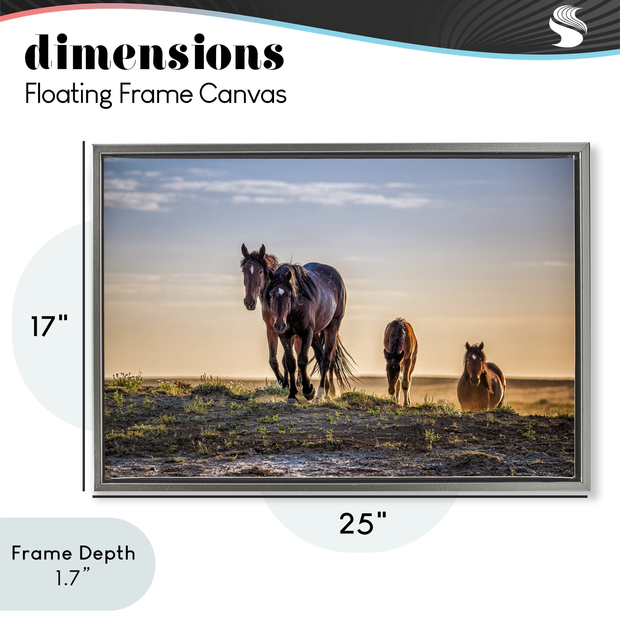 Stupell Industries Horses Coming Home Gray Framed Floater Canvas Wall Art, design by Tim West