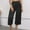 01 Black, variant on Hicidod Womens Capri Pants Linen Lightweight Wide Leg Cropped Pants Trendy Solid Elastic High Waist Straight Casual Trouser for Summer