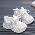 thumbnail image 5 of WNVMWI Little Girls Mesh Running Shoes Toddlers Casual Platform Sneakers Childrens Lace Up Walking Sneaker White Sizs 2, 5 of 5