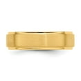 thumbnail image 4 of 14k Yellow Gold 6mm Standard Weight Comfort Fit Brushed Satin/Polished Stepped Edge Wedding Band Size 10.5, 4 of 5