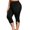 Black, variant on Rrxhxhs Capri Leggings for Women Solid Color High Waist Butterfly Cutout Soft Stretchy Slim Fit Casual Workout Cropped Pants,L