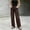 Coffee, variant on Women's Solid Color Denim Pants, Straight Leg, Button & Zipper Pockets, Casual Long Trousers Khaki S