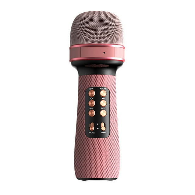 Handheld Portable Karaoke Microphone Speaker with Bluetooth 5.0, Record Function, Radio, and Four Sound Effects for Smartphones