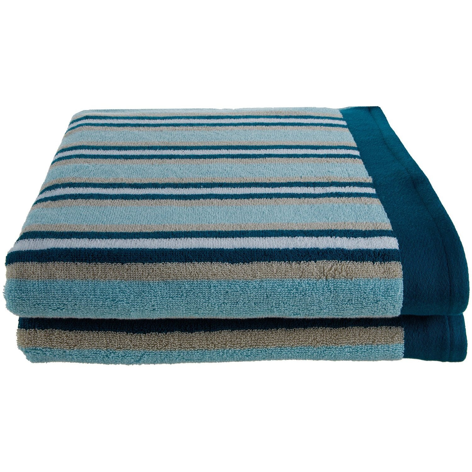 Stripes 100 Combed Cotton 2Piece Bath Sheet Towels Sea Foam Walmart