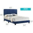 thumbnail image 2 of Glory Furniture Lodi Velvet Upholstered King Bed in Navy Blue, 2 of 3