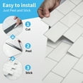 thumbnail image 3 of Art3d Peel and Stick Backsplash Tile, 10-Sheet Stick on Subway Tiles for Kitchem, Bathroom Back Splashes, 12"x12", Warm White with Gray Grout, 3 of 8