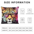 thumbnail image 5 of JEUXUS  Animal Throw Pillow Cushion Cover, Watercolor Style Portrait of Leopard Glasses Splashing Paint Art, Decorative Square Accent Pillow Case,  Orange Brown Pink, 5 of 5