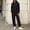 Black, variant on Women's Sweatsuits with Pockets and Hoodies Plus Size Drawstring Hoodie Elastic Waist Sweatpants Set