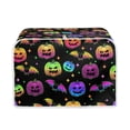 thumbnail image 1 of Suhoaziia Kitchen Toaster Covers 4-Slice Wide Slot for Women,Stain Resistant Halloween Toaster Bag Protector,Anti Greasy Colorful Pumpkin and Bats Kitchen Appliance Bread Maker, 1 of 6