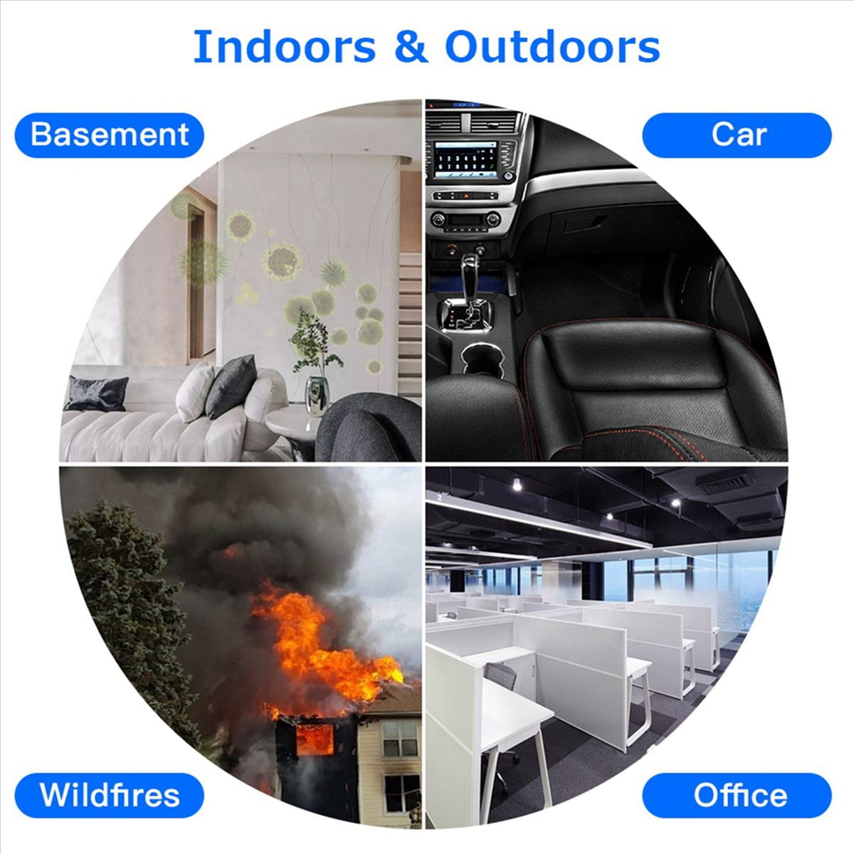 2X 9 in 1 Air Quality Monitor Indoor Outdoor PM2.5, PM1.0, PM10, HCHO, Detector Tester Temperature and Humidity Sensor