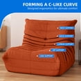 thumbnail image 4 of Dextrus Bean Bag Chair with High Back, Giant Lazy Floor Sofa for Adult, Single Comfy Togo Sofa with Memory Foam, Brown, 4 of 10