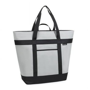 Insulated Cooler Bag, Reusable 40L Soft Cooler Bags, Cooler Leak Proof Portable Thermal Bags for Groceries Beach Grey