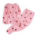 thumbnail image 4 of Womens Pajama Sets Cute Strawberry Long Sleeve Pjs with Jogger Pants 2 Piece Soft Plush Sleepwear Lounge Sets for Young Women, 4 of 6
