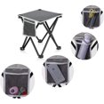 thumbnail image 3 of 2pcs Portable Camping Stools with Package Bags, Reinforced Steel Frame Side Storage Pocket Anti-Slid Leg Pad for Outdoor Walking Hiking Fishing Portable Folding Chair, Gray 12.5x12.5x13.8inch, 3 of 7