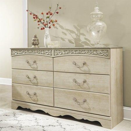 Wilshire Antique White Dresser - Ashley Catalina 6 Drawer Wood Dresser in Antique White