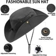 thumbnail image 3 of Sun Hat UPF 50+ Cowboy Hat Waterproof Wide Brim Fishing Hats with Adjustable Summer UV Protection, 3 of 7