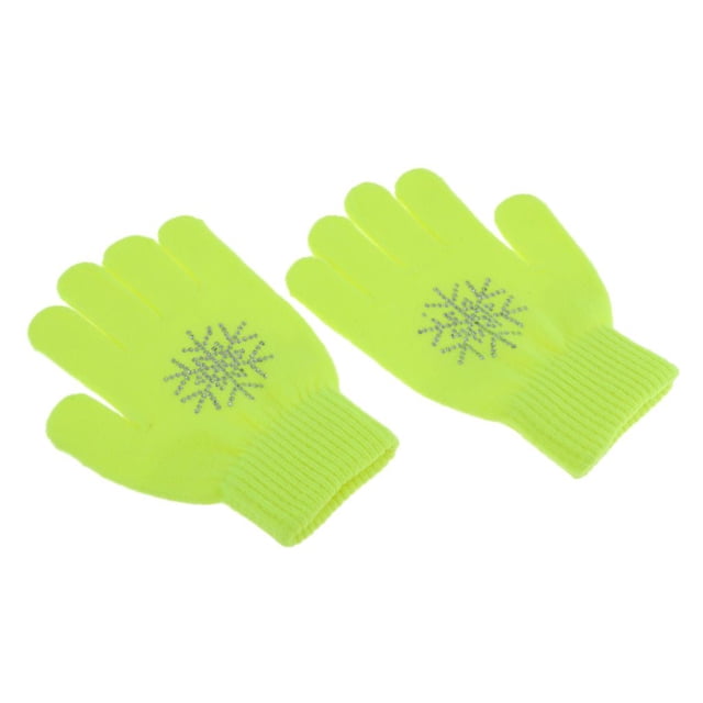 Guantes de patinaje para niñas y niños Guantes elásticos Guantes de punto térmico con de imitación transparentes Rosa Azul Blanco Negro Flor verde m Baoblaze Guantes de punto para niños