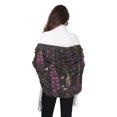 thumbnail image 4 of FORMRS Womens Scarf Winter Soft Long Big Warm Shawls Wrap Tassel Scarves, Dark Purple Floral Pattern, 4 of 9
