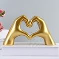 thumbnail image 4 of Herrnalise Gold Decor for Living Room Bedroom Bookshelf,Love Finger Aesthetic Statues Peace Sign Decor,Knick Knacks Home Decor for Shelves, 4 of 7