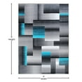 thumbnail image 5 of BizChair Modern Contemporary Area Rug, Turquoise Grey Black (6 Feet X 9 Feet), 5 of 6