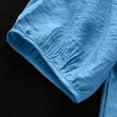 thumbnail image 5 of Holzkary Embroidered Tops for Women Tops 2025 Cotton Linen Top Blouses Retro Plus Size 3/4 Sleeve V Neck Embroidered Shirt Casual Summer Boho T Shirts Loose Fit Half Sleeve Floral Blouses Sky Blue 6Xl, 5 of 7