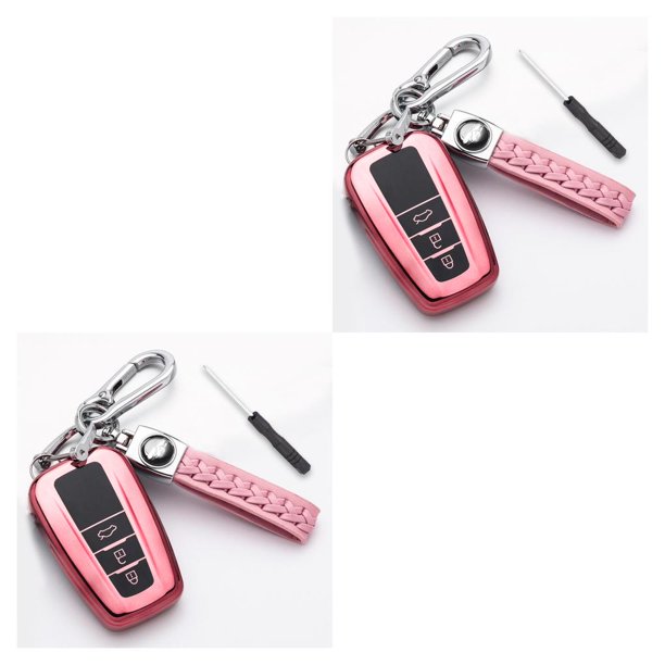 Kenally Llavero automotriz de TPU, protección reutilizable portátil a la moda, reemplazo de accesorios de carcasa, reemplazo para Prius 2016-2021, oro Oro rosa 2piezas Kenally CBP449058