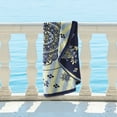 thumbnail image 4 of Rangoli Cotton Round Beach Towel by Blue Nile Mills- , Navy Blue, 4 of 6