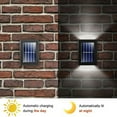 thumbnail image 3 of HESHENG 2Pack 2LED Solar Deck Lights Waterproof Outdoor Wall Lamp Up And Down Lights For Garden Street Fence Decor, 3 of 11