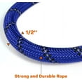 thumbnail image 3 of LAICAIW Rope Dog Leash 4 FT with Comfortable Padded Handle, Highly Reflective Threads Strong Dog Leash for Large Dogs, 1/2 inch, Navyblue, 3 of 7