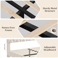 thumbnail image 3 of Bed Frame King Size with Adjustable Headboard, Upholstered Platform Bed with Sturdy Wood Slats Support, No Box Spring Needed, Easy Assembly, Beige, 3 of 6