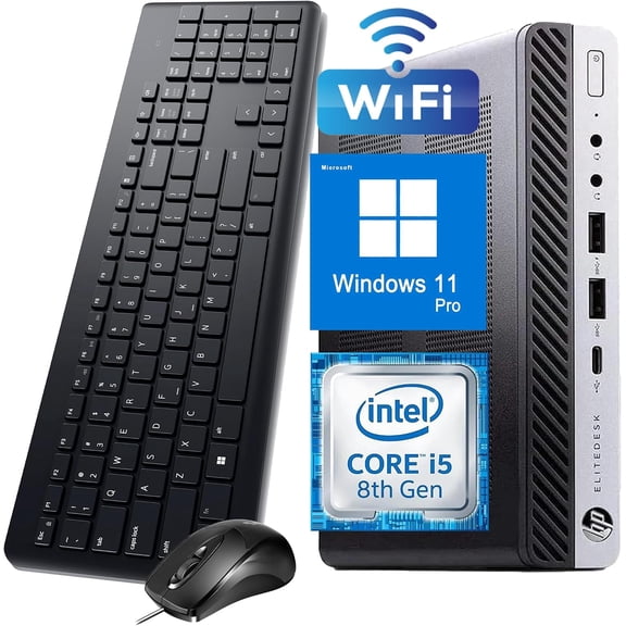 Restored HP Desktop PC, Core i5-8500T, 8G RAM, 256G NVMe SSD