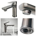 thumbnail image 3 of Bathroom Faucet Stainless Steel Hot & Cold Water Mixer Taps Single Hole Basin Vanity Modern Basin Faucet, Gray, 3 of 8