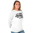 thumbnail image 5 of I Love Jesus But I Cuss a Little Women's Long Sleeve T Shirt Brisco Brands S, 5 of 6