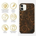 thumbnail image 4 of Case Yard Wooden Case for iPhone-12-Mini Soft TPU Silicone cover Slim Fit Shockproof Wood Protective Phone Cover for Girls Boys Men and Women Supports Wireless Charging Paisley Design, 4 of 7