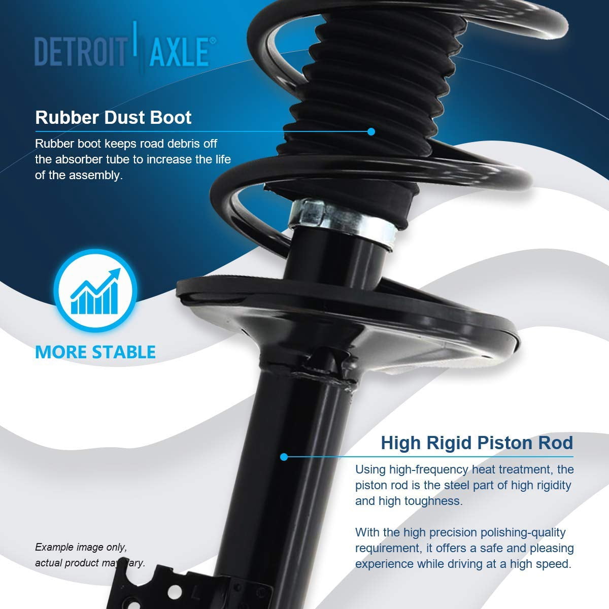 Detroit Axle - Struts for 2003-2008 Toyota Corolla Complete 4 Front and Rear Struts with Coil Springs Assembly 2004 2005 2006 2007 Replacement Quick Install Ready Struts